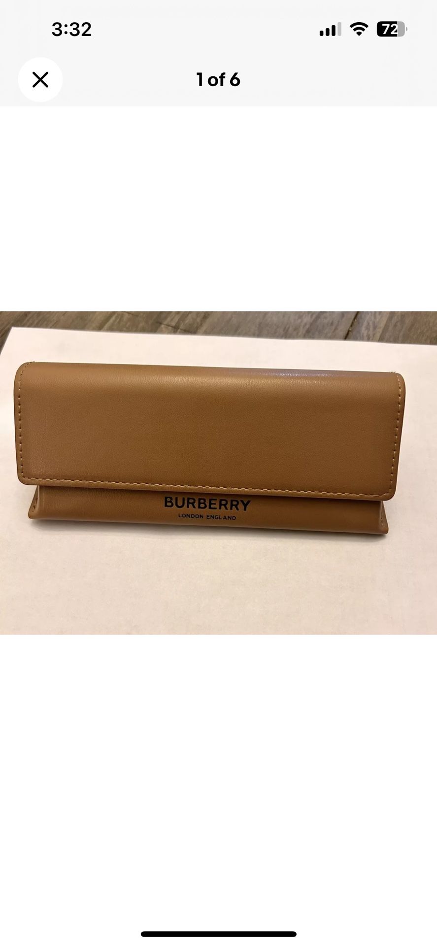 Burberry London England Leather Tan Sunglasses Magnetic Flap Cover Case