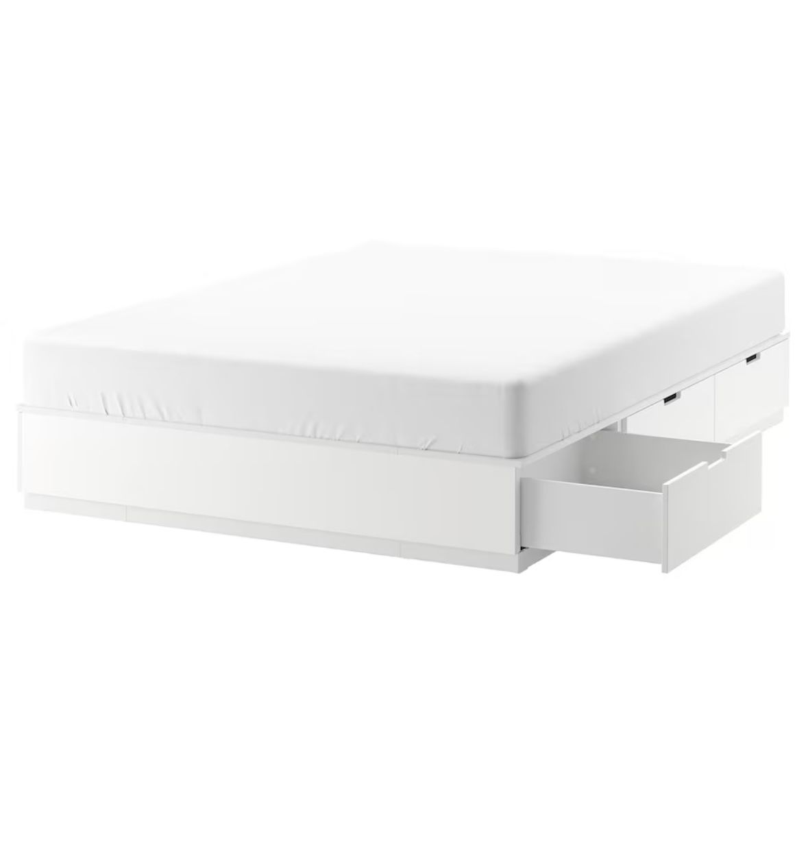 White Bed Frame with Storage