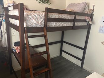 , Twin Bunk Beds With Stairs And Guardrails