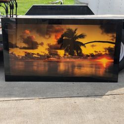 Sunset 60 X 33.5 Laquered Wood Art