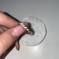 14k Rose Gold Diamond Ring Size 4