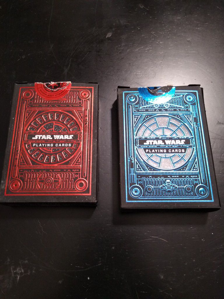 Red And Blue Packs Of Star Wars Playing Cards