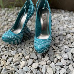 Blue/Silver Heels