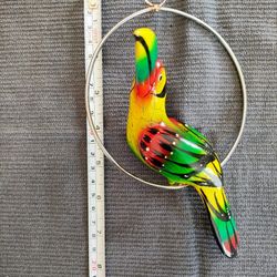 Mini Mexican Talavera Toucan Macaw Parrot Bird Pottery