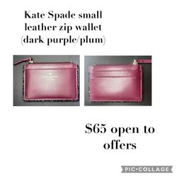Kate Spade small leather zip wallet (dark purple/plum) 
