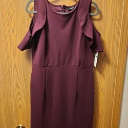 Plum Cold Shoulder Dress (L)