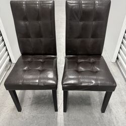 Brown Faux Leather Chairs