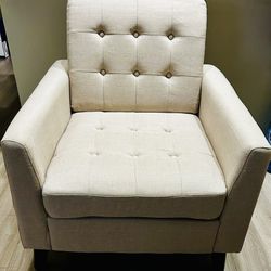 Light Beige Tufted Accent Chair