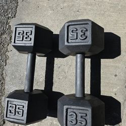 Pair Of 35lbs Dumbbells 