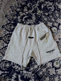 Essentials Fear of God Men's Gray Sweat Shorts Drawstring Logo Pockets