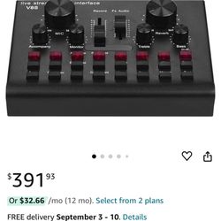 Multifunctiol USB Audio Mixer Live Streaming Sound Card Voice Device DJ Karaokes Equipment with Adjustable Volume BT Connection. Brand new in box.   M
