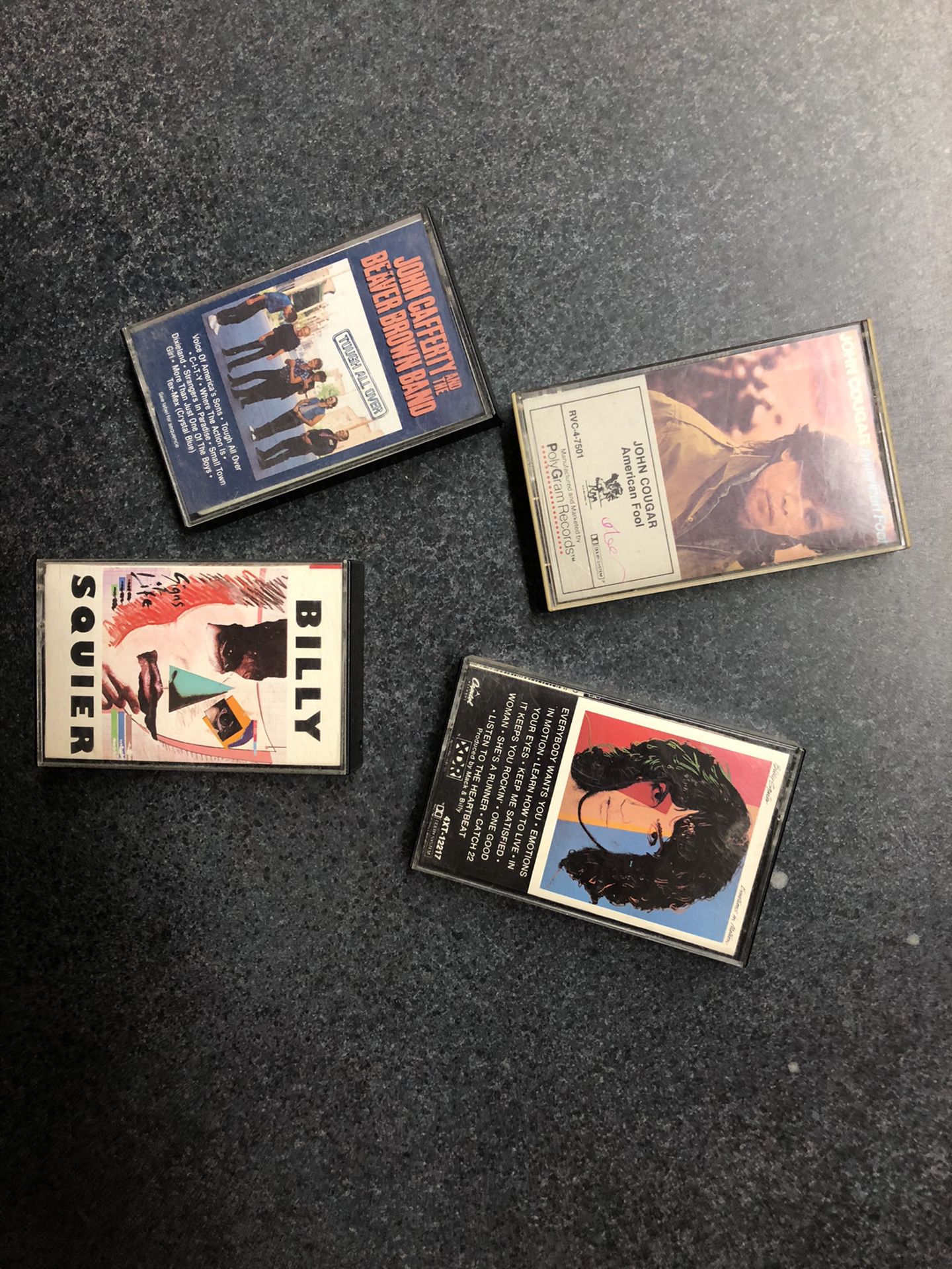 Billy Squier, John Cougar, and John Cafferty Cassettes