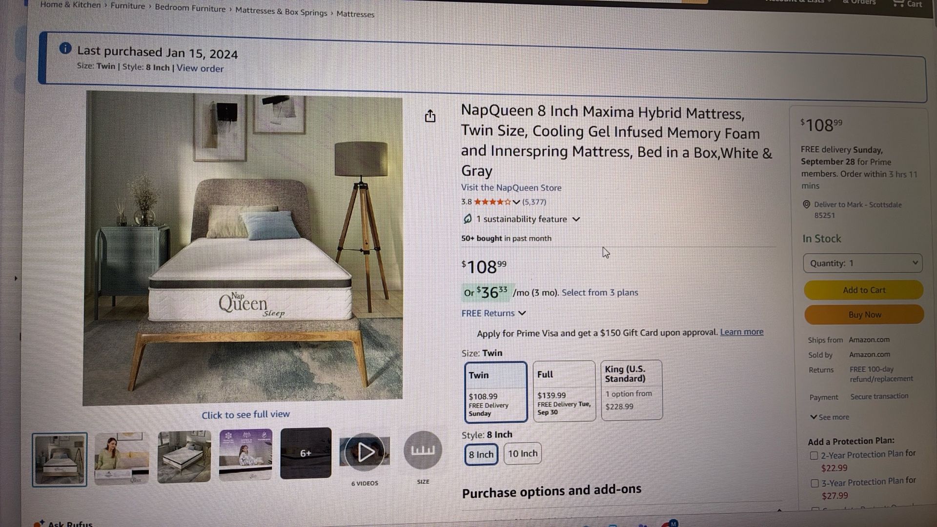 Two Twin Beds about A Year Old with Mattress And  Bed Frames