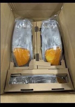 New Chrome Amber Headlights HL-0154P-AMCH-OE