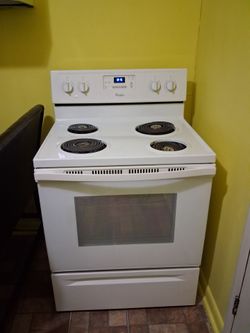 White whirlpool stove