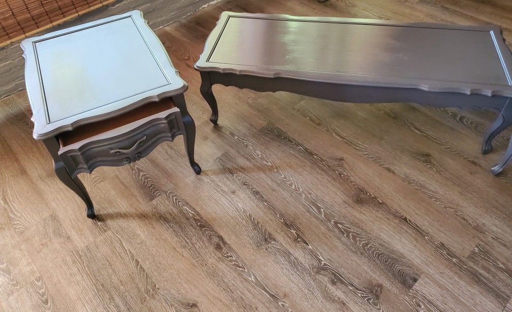 Gray coffee & end tables