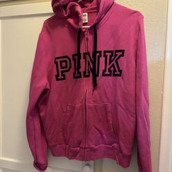 Victoria Secret PINK Zip Up Sweatshirt Size XL