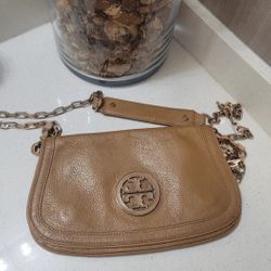 Tory Burch Amanda Clutch Purse Brown 