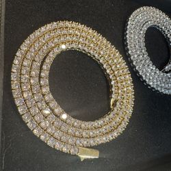 Tennis Chains in Gold & Silver both 3mm