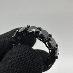 7CTW Black Moissanite Eternity Ring Size 8 [Never worn before]