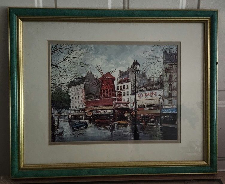 6 Vintage Georges B. Vintage Framed Print Paris France $10 each