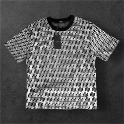 Fendi Black & White Monogram T-Shirt - Large