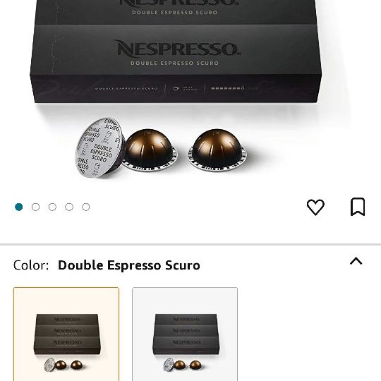 Nespresso Capsules Vertuo, Double Espresso Scuro, 30 Count Coffee