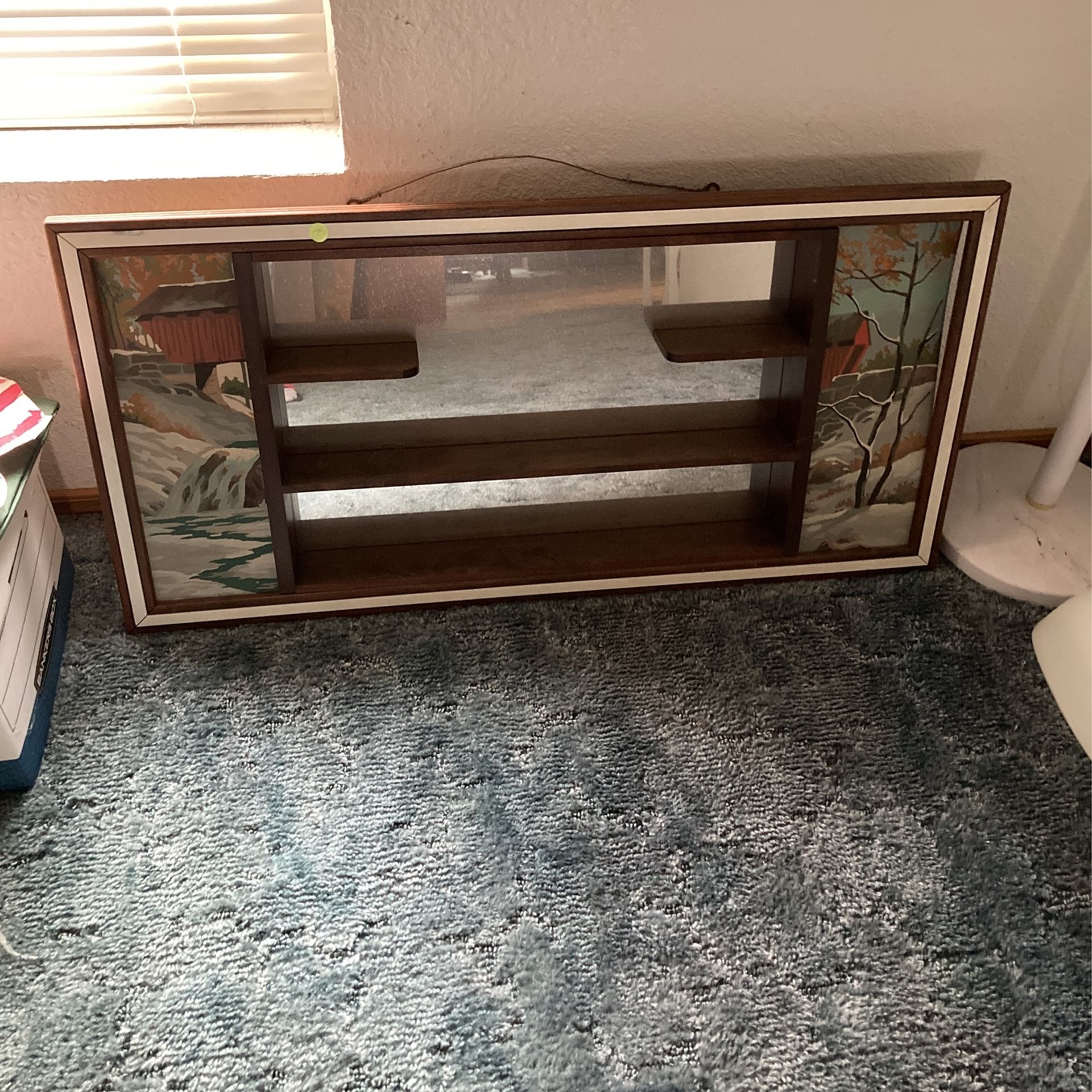 Antique Mirrored Wall Shelf