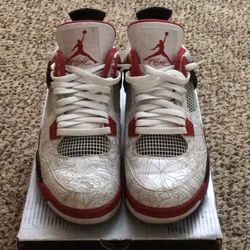 Nike Rare Air Jordan Laser 4s White Red Black Shoes Limited Edition 9.5