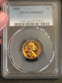 1958 Lincoln Cent PCGS PR66RD