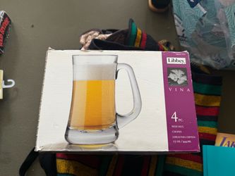 Libbey Vina 4-Piece Beer Mug Set 15 oz NEVER USED