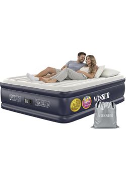 VOSSER Air Mattress Queen with Built-in Pump, Blow up Bed,18" Raised