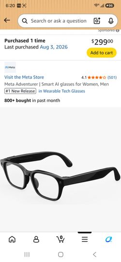 Meta Adventurer Smart AI Glasses