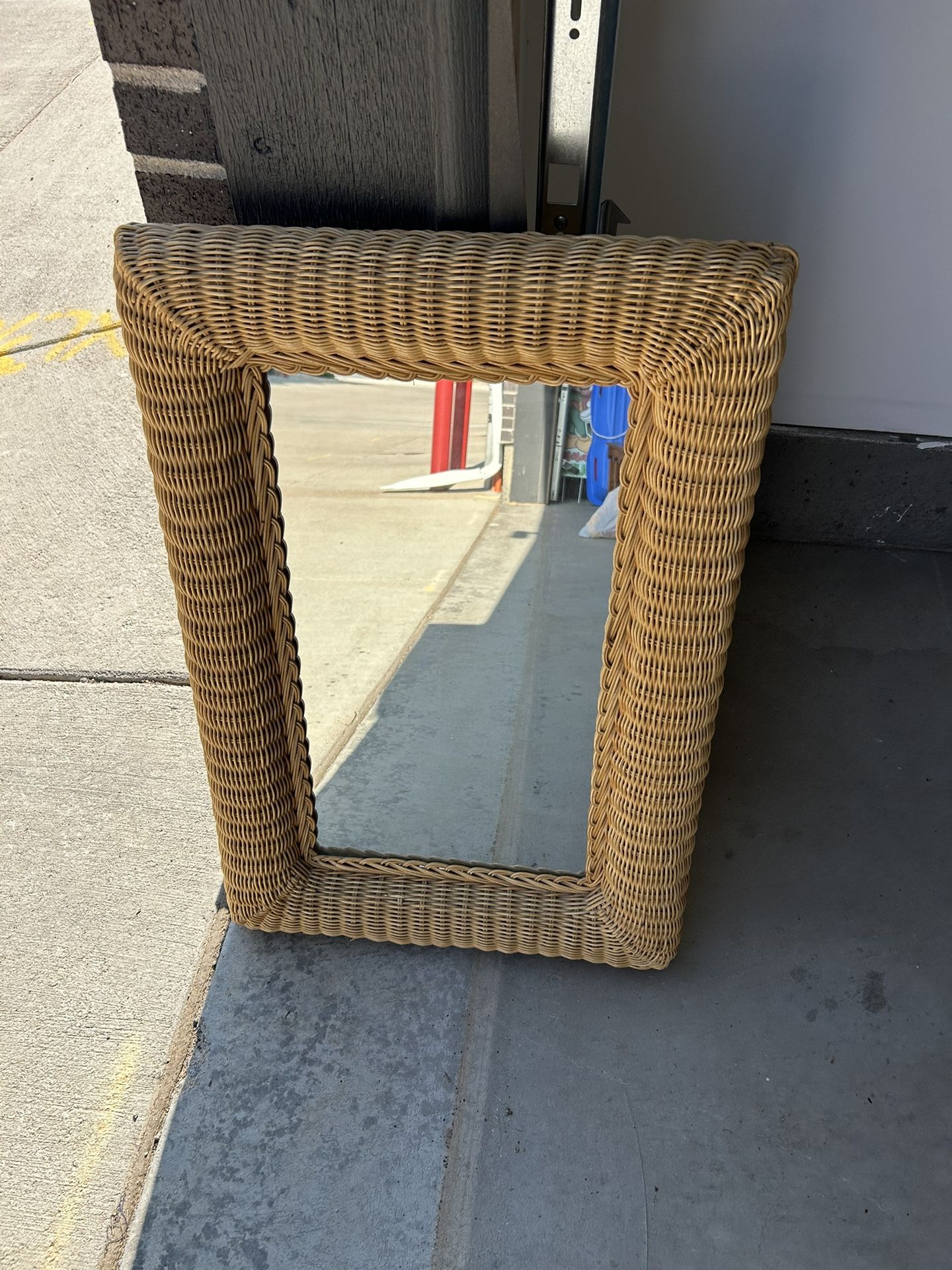 Vintage Wicker Mirror