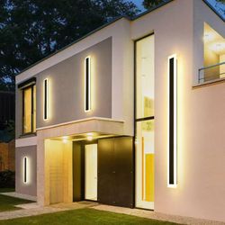 23.6" Outdoor LED Wall Lights – 2 Pack Black IP65 2A-4