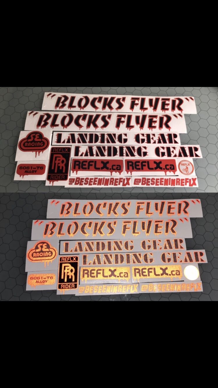 se bike blocks flyer reflx sticker 2 color outline drip