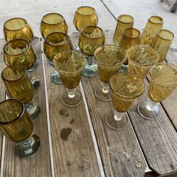 Vintage amber goblets Glasses