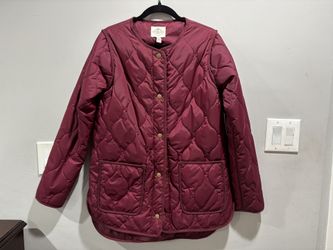 St. John's Bay Deep Ruby Quilted Jacket Small