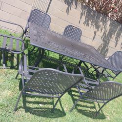 Patio Table With 6 Chairs  With Cushions 