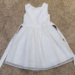 Girls White Formal Dress Size 6