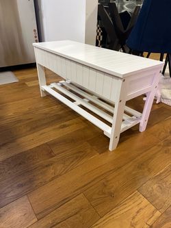 White Storage Bench