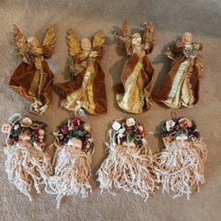 Angel  And Santa Ornaments, Set Of 8