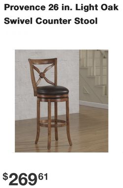 American Woodcrafters Provence 26 in. Light Oak Swivel Counter Stool