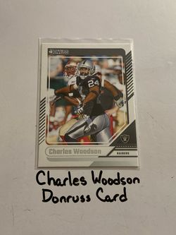 Charles Woodson Oakland Raiders Hall of Fame CB Donruss Card.