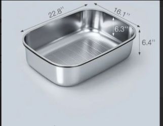 XL Stainless Steel Sifting Litter Box for Clumping Litter