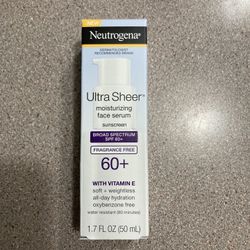 NWT Neutrogena Ultra Sheer Moisturizing Face Serum SPF 60+