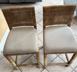 Pair of Woven Bat Stools