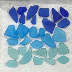 29 Pieces of Blue Sea Glass