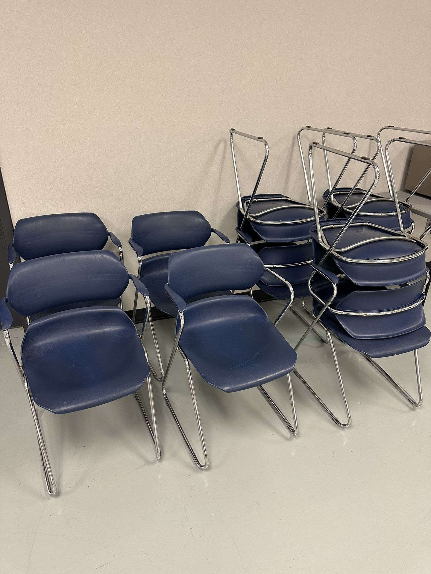 Blue Metal Acton Stacker Chairs