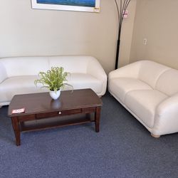 White 2pc Sofa And Love Seat